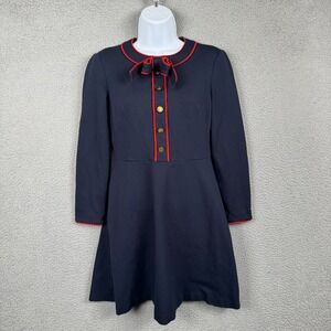 1901 Dress Womens 4 Navy Blue Stretch Nautical Preppy Academia Retro Old‎ Money